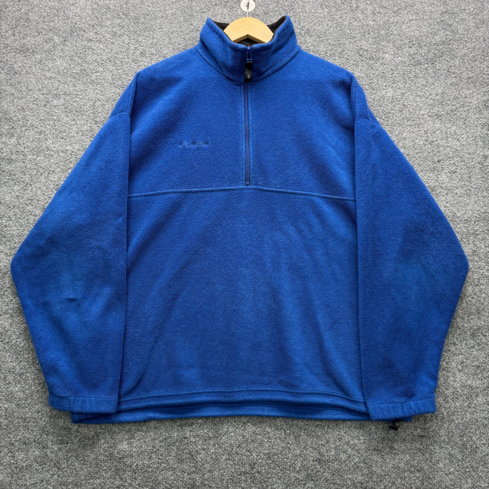 Columbia Fleece Pullover Mens Xl Blue Long Sleeve 1/4 Zip Outdoor Sweater